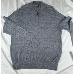 Bonobos Sweater Mens size‎ M Slim Cotton Cashmere Blend Grey 1/4 Zip RN128054